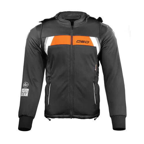 Urban Rider Riding Hoodie Black Red Fluo